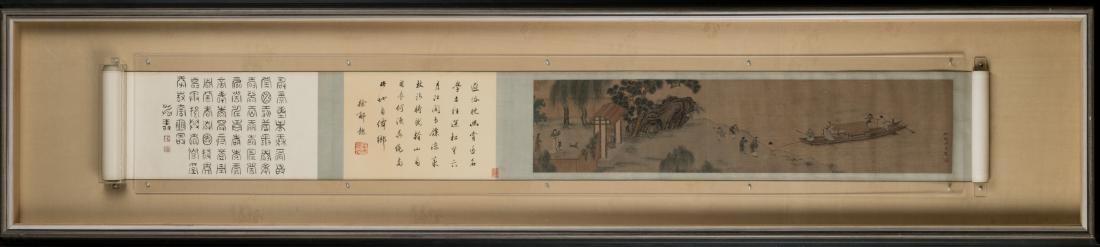 MING DYNASTY FRAMED QIU ZHU BOAT HAND SCROLL PAINTING (1 of 10)