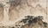 1944, FRAMED FU BAOSHI RUSHING WATERFALL PAINTING - 2