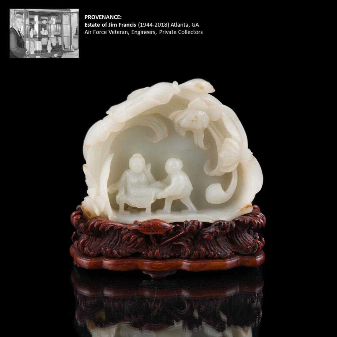 CHINESE JADE GROTO ON STAND (1 of 8)