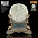 WHITE JADE ROUND TABLE SCREEN & CLOISONNE STAND