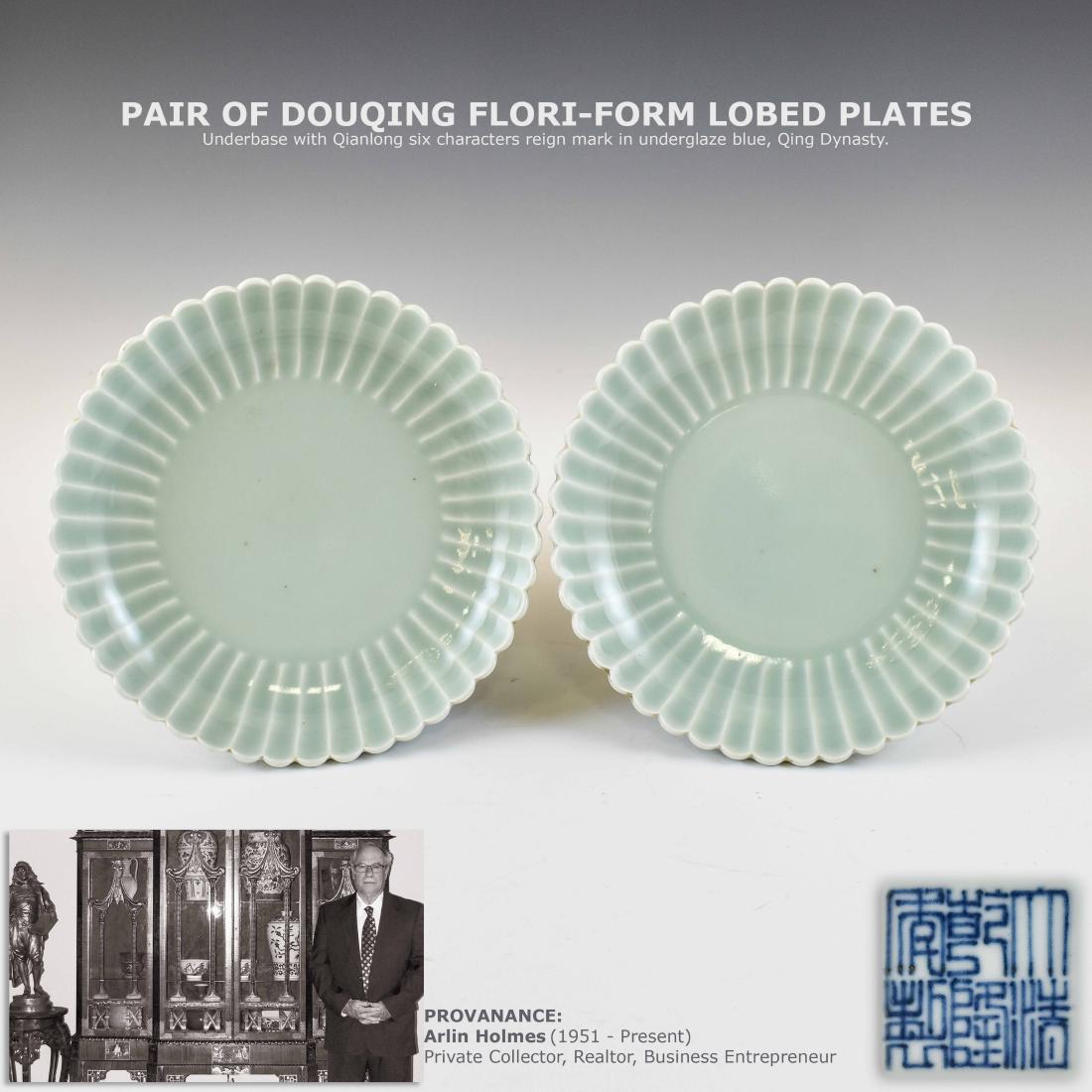 PAIR OF DOUQING FLORI-FORM LOBED PLATES (1 of 8)