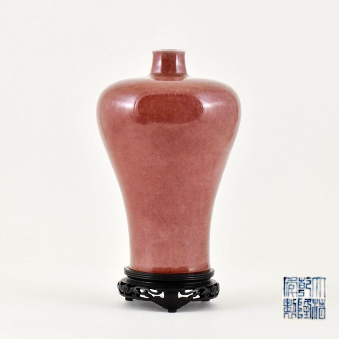 SANG DE BOEUF MONOCHROME MEIPING VASE ON STAND (1 of 11)