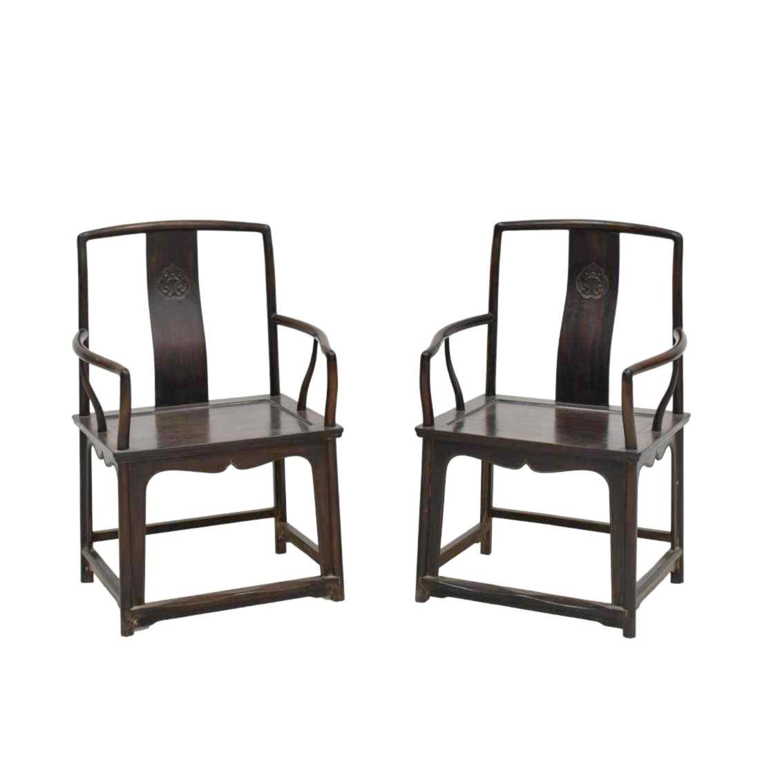 PAIR OF ZITAN SOUTHERN OFFICER ARM CHAIRS (1 of 11)