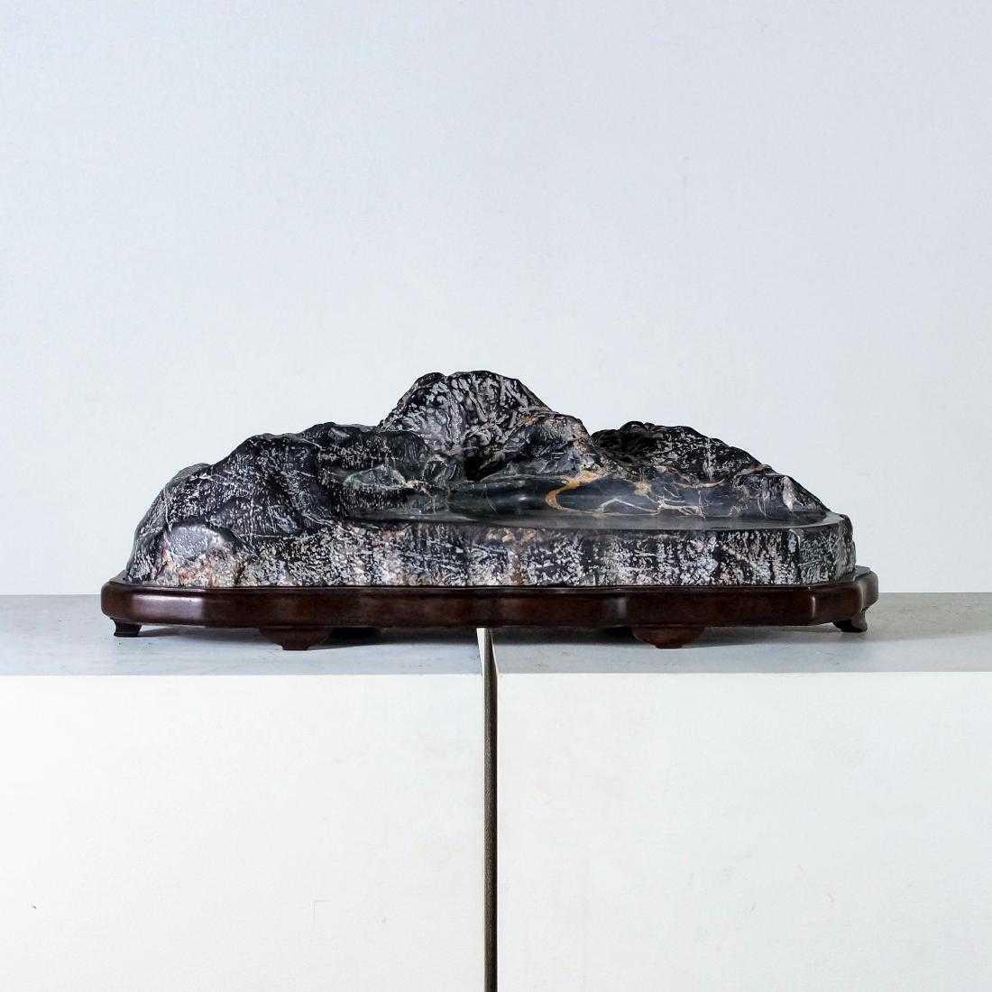 LARGE CHINESE LINGBI INK STONE ON STAND (1 of 10)