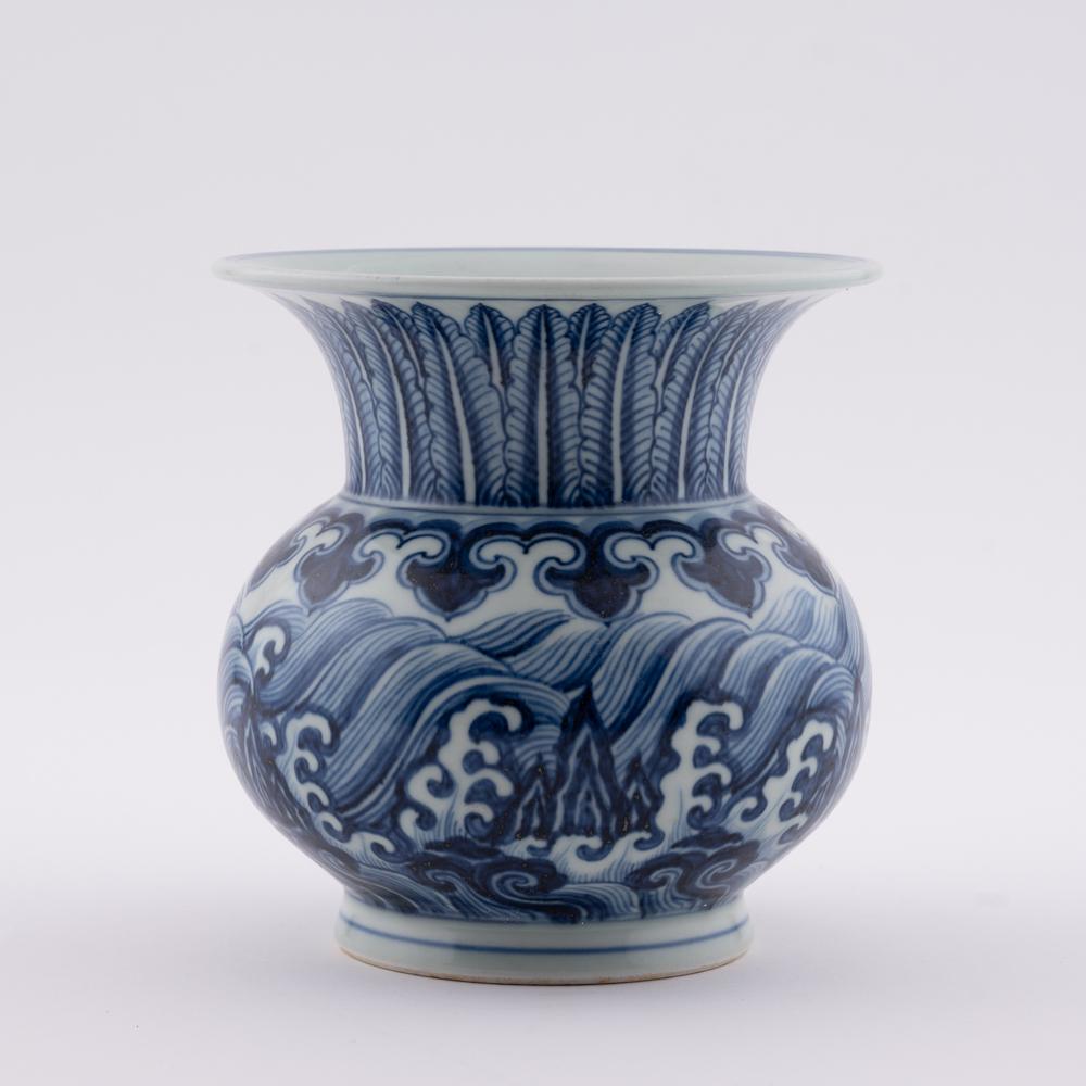 MING XUANDE LISHUI MOTIF ZHADOU: Measurements: Height: 6.75" Width/Lenght: 6.5" Diameter/Depth: 6.5" Chinese Ming Dynasty Period, XuanDe porcelain doucai zhadou. Potted in zhaodou vase, globular oval mid body, tapered gracefully towa