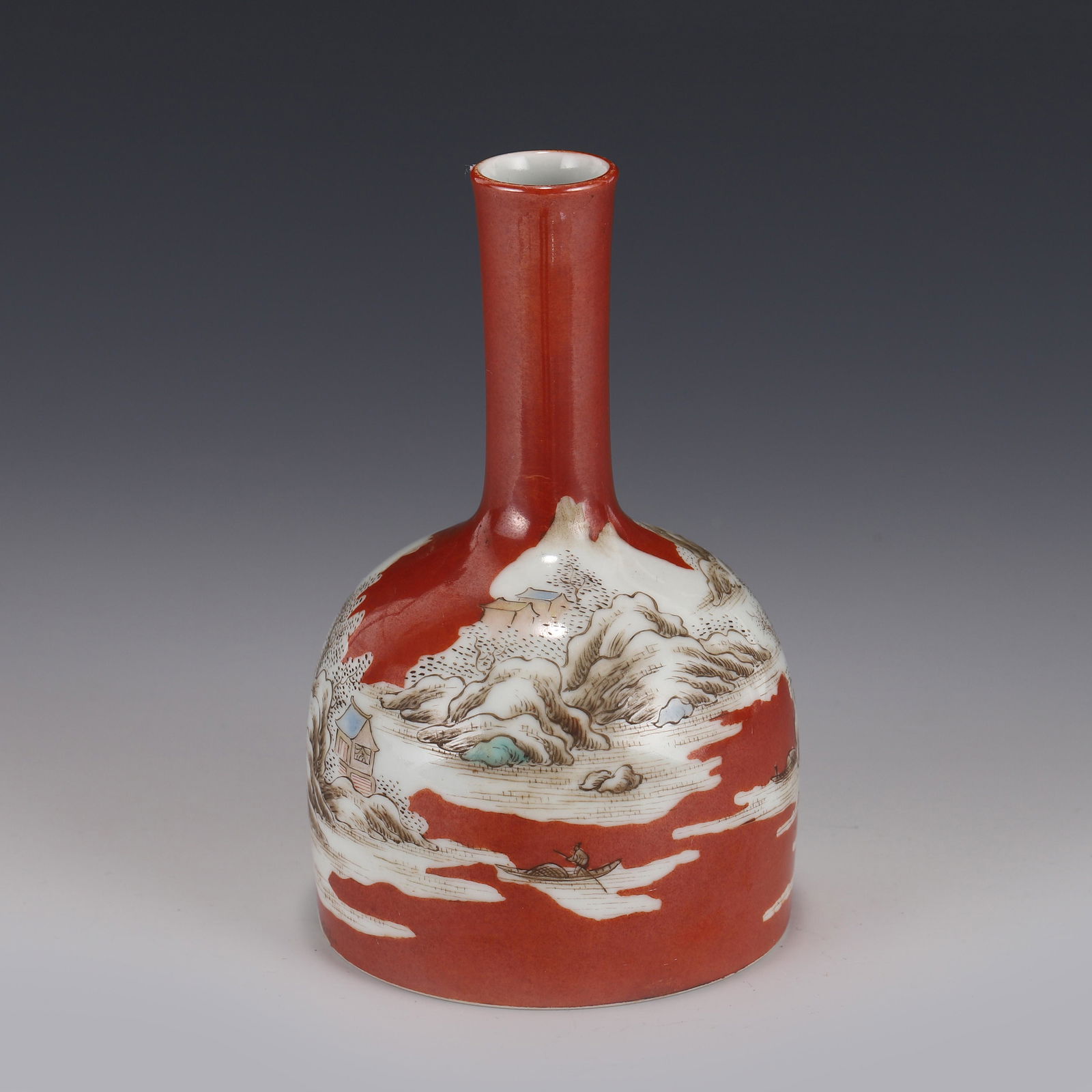 FAMILLE ROSE LANDSCAPE MALLET BOTTLE (1 of 8)
