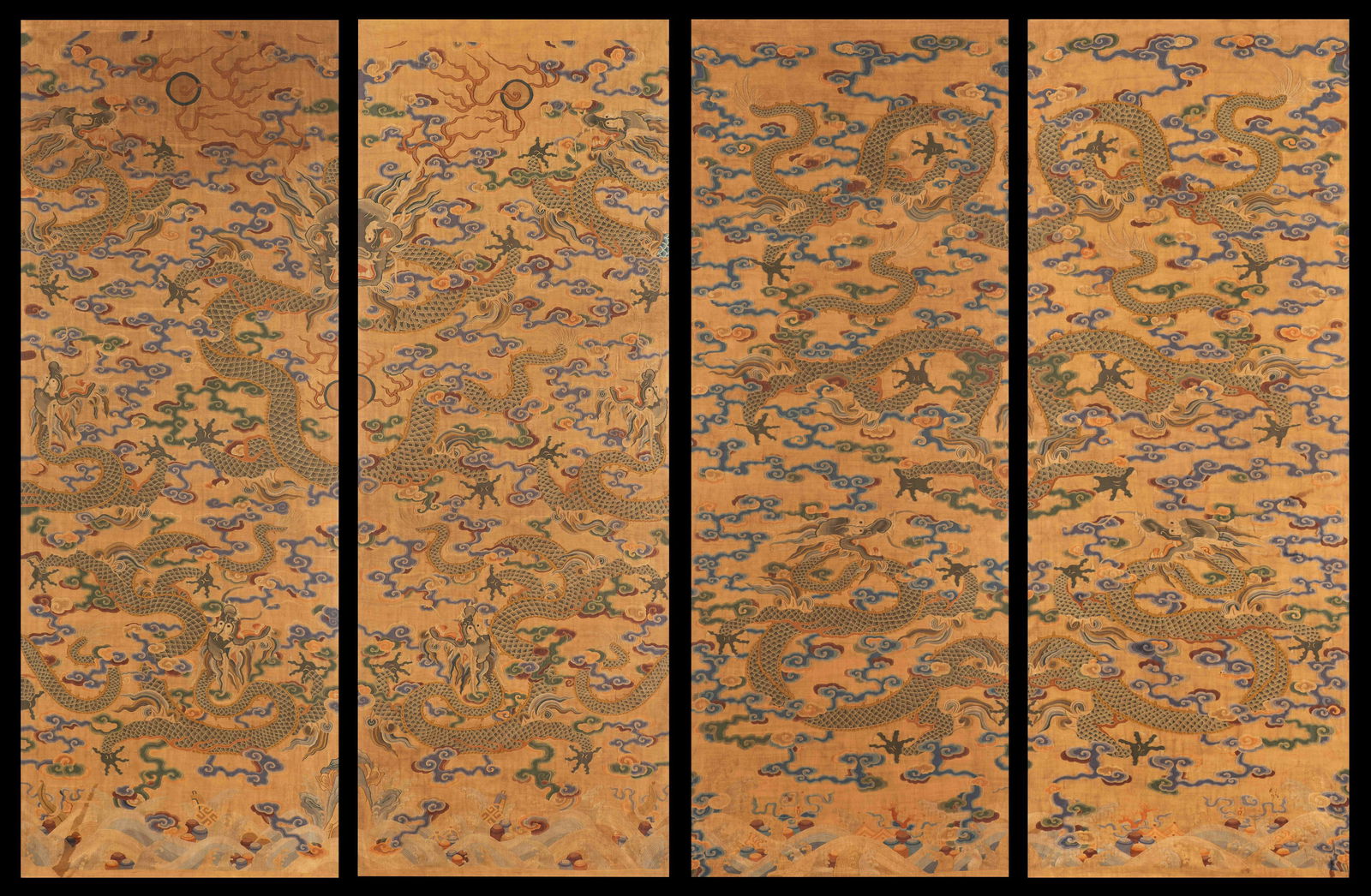 SET OF 4 PCS KESI SILK DRAGONS TAPESTRIES (1 of 20)