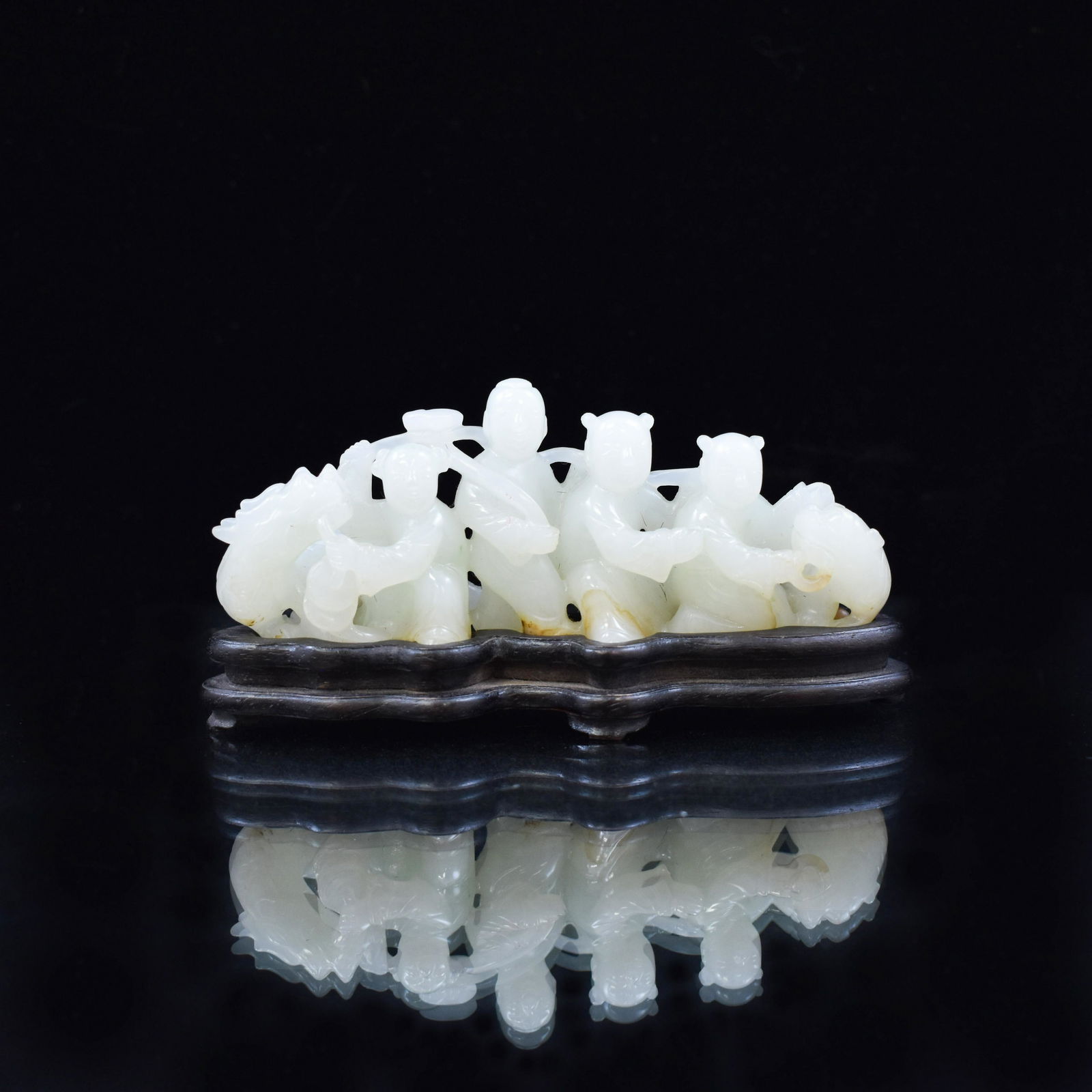 AWAKENING DRAGON & TIGER CARVED JADE SCLUPTURE (1 of 11)