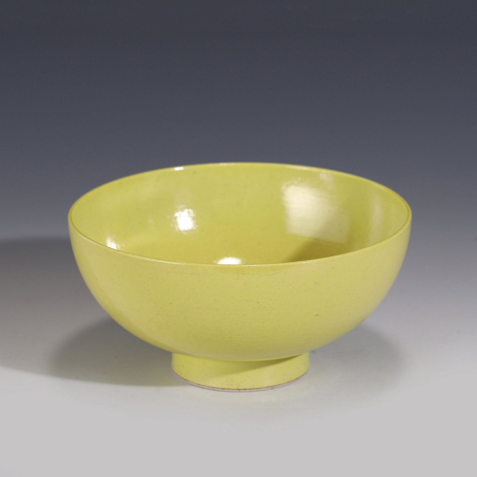 QIANLONG YELLOW GLAZED MONOCHROME BOWL: Measurements: Height: 7.5 cm Diam: 15 cm PROVENANCE: From the Estate of Leroy Gaylor, Sr. (1933-2021) of Cartersville, Georgia. Private Collector, US Marine Corp Veteran, Engineers of major electrical