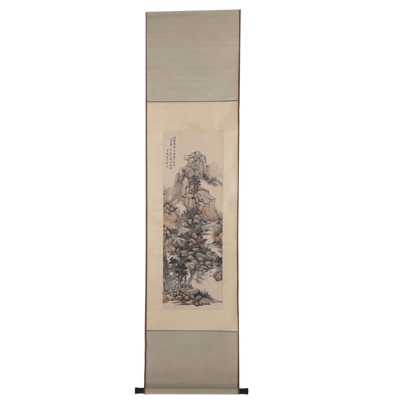 FU YU WATERSIDE LANDSCAPE PAINTING SCROLL (1 of 8)