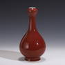 KANGXI OX-BLOOD-RED MONOCHROME GARLIC VASE