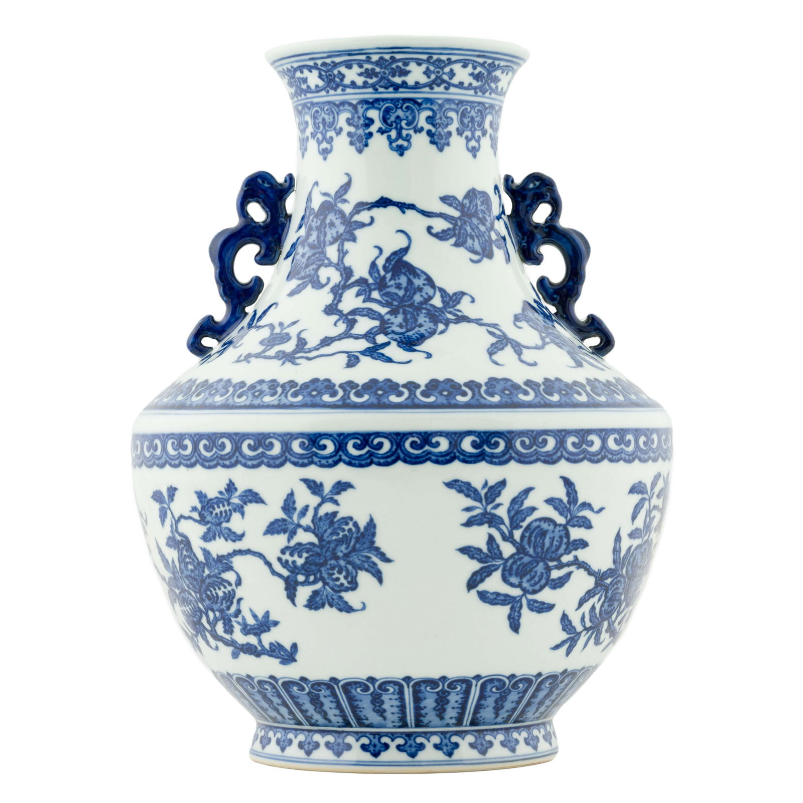 QIANLONG BLUE & WHITE FRUIT ABUNDANT ZUN VASE (1 of 5)