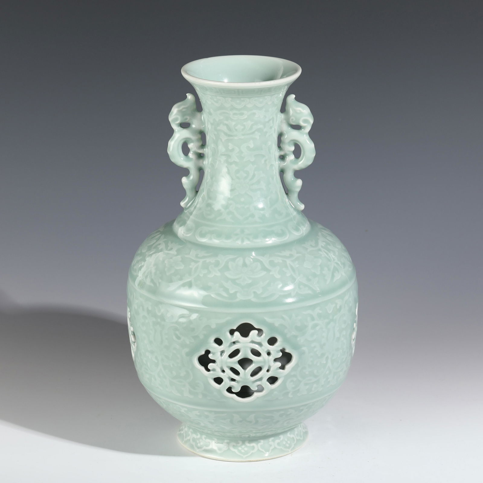 QIANLONG DOUQING CARVED PORCELAIN VASE (1 of 10)