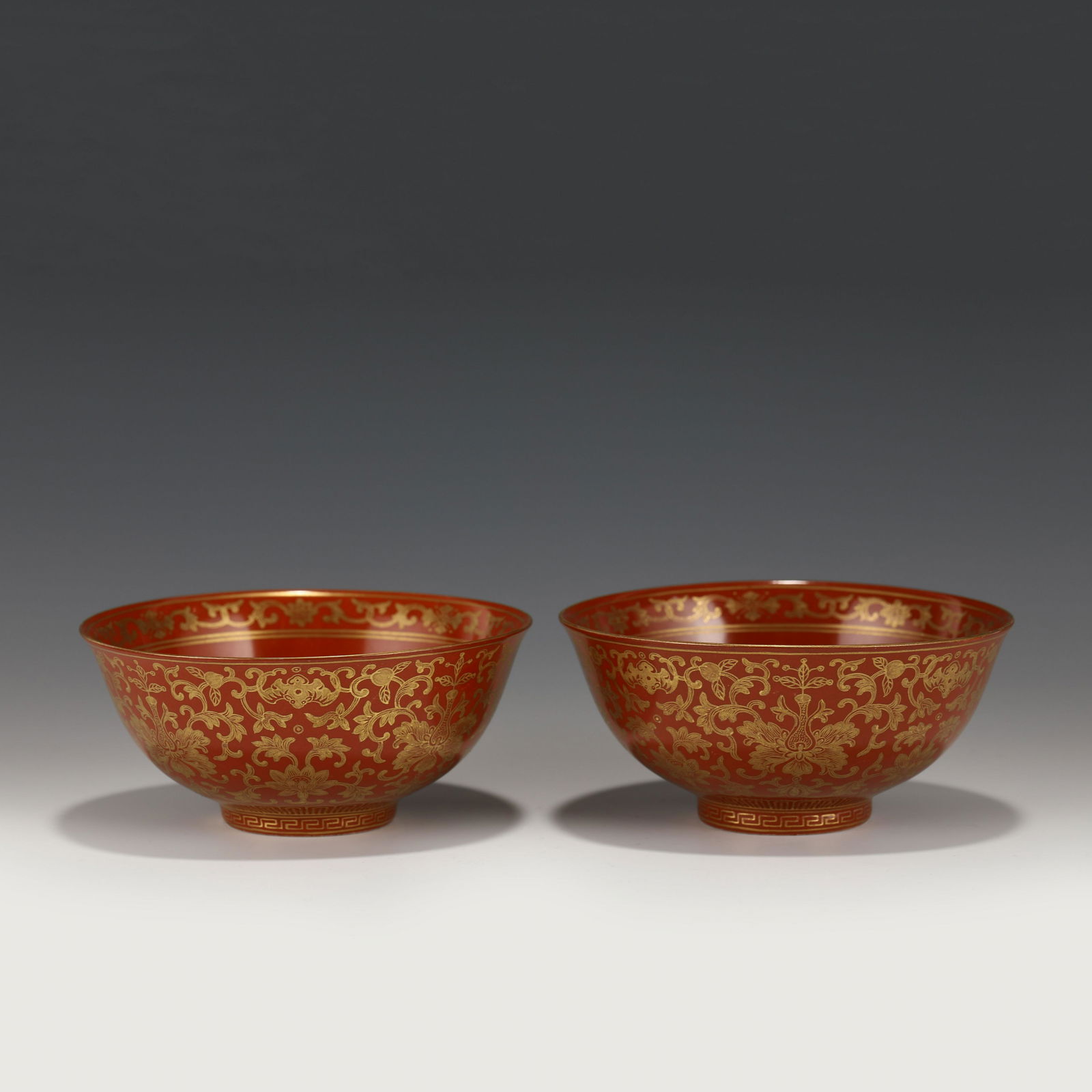 DAOGUANG GOLDEN RED FLORI PORCELAIN BOWLS (1 of 10)