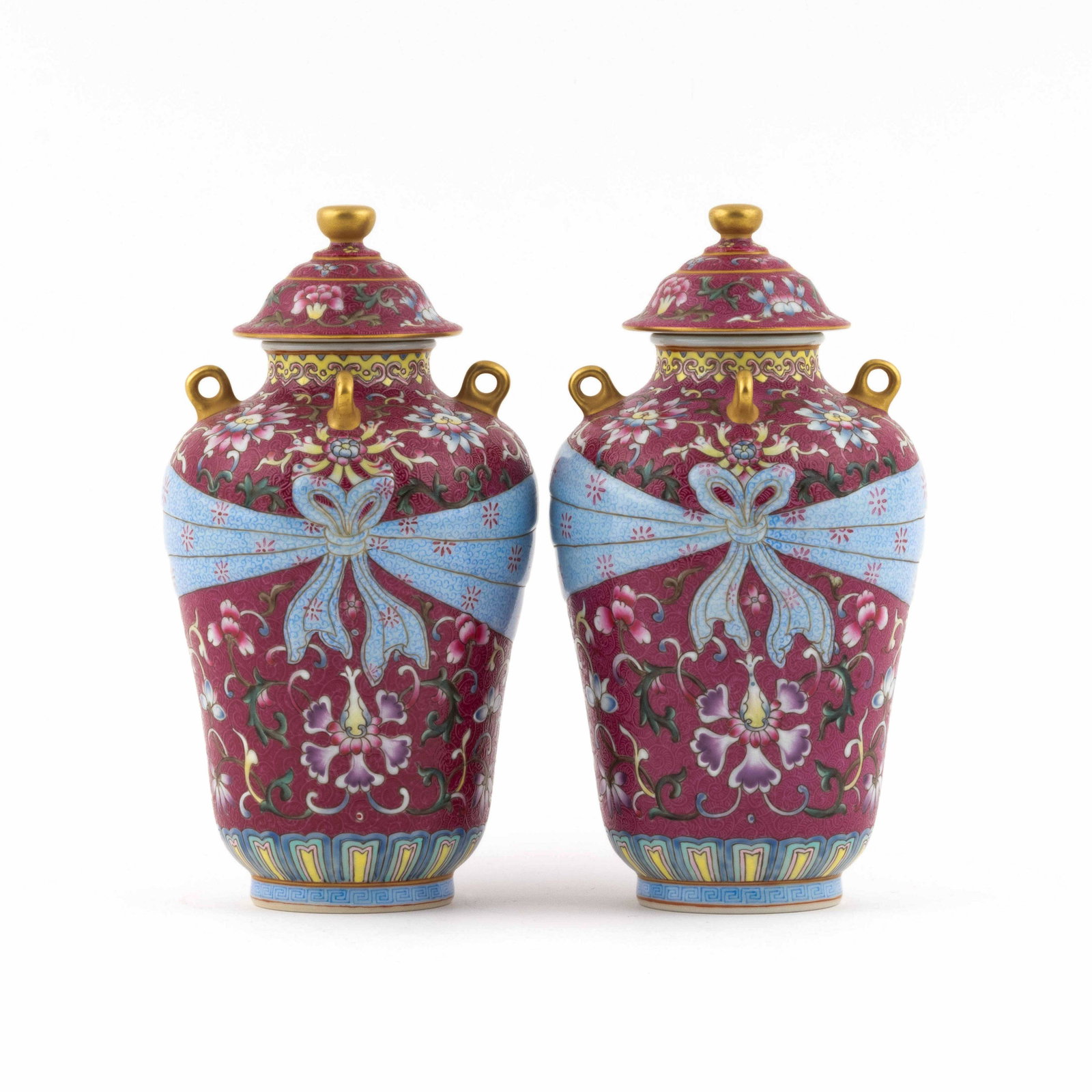 PR. FAMILLE ROSE OVER RUBY RED LIDDED JARS (1 of 14)