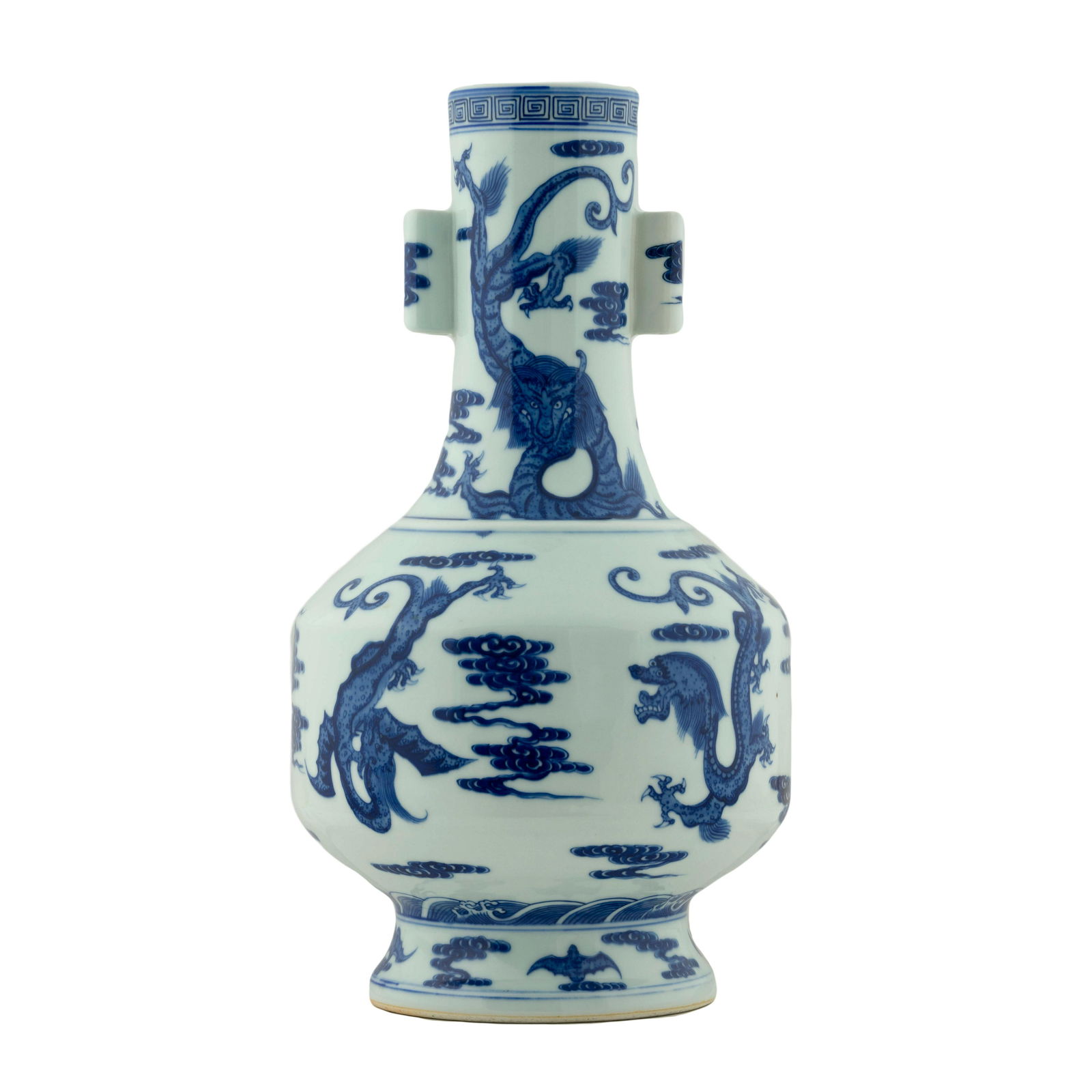 BLUE & WHITE DRAGON CHINESE ARROW VASE (1 of 5)