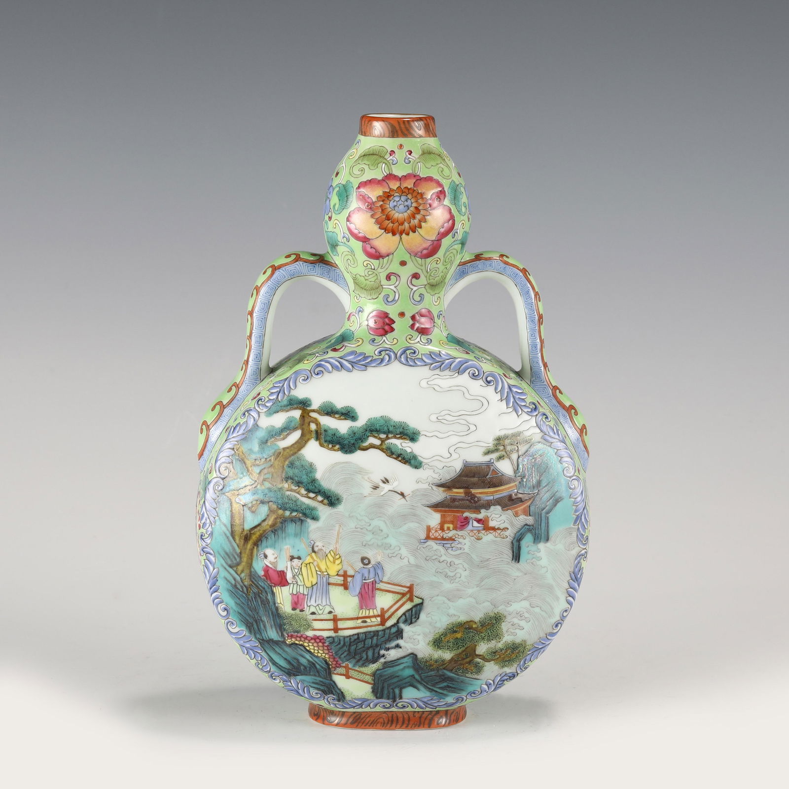 QIANLONG OPEN FACE FAMILLE ROSE MOON VASE (1 of 10)