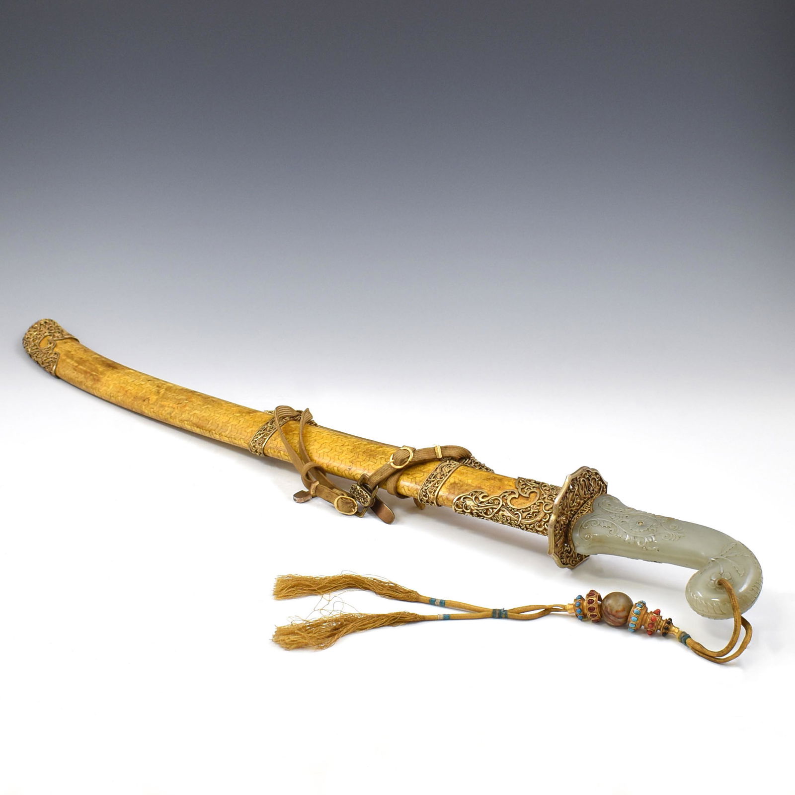 QIANLONG JADE HILT SWORD & PEACH TREE BARK (1 of 18)