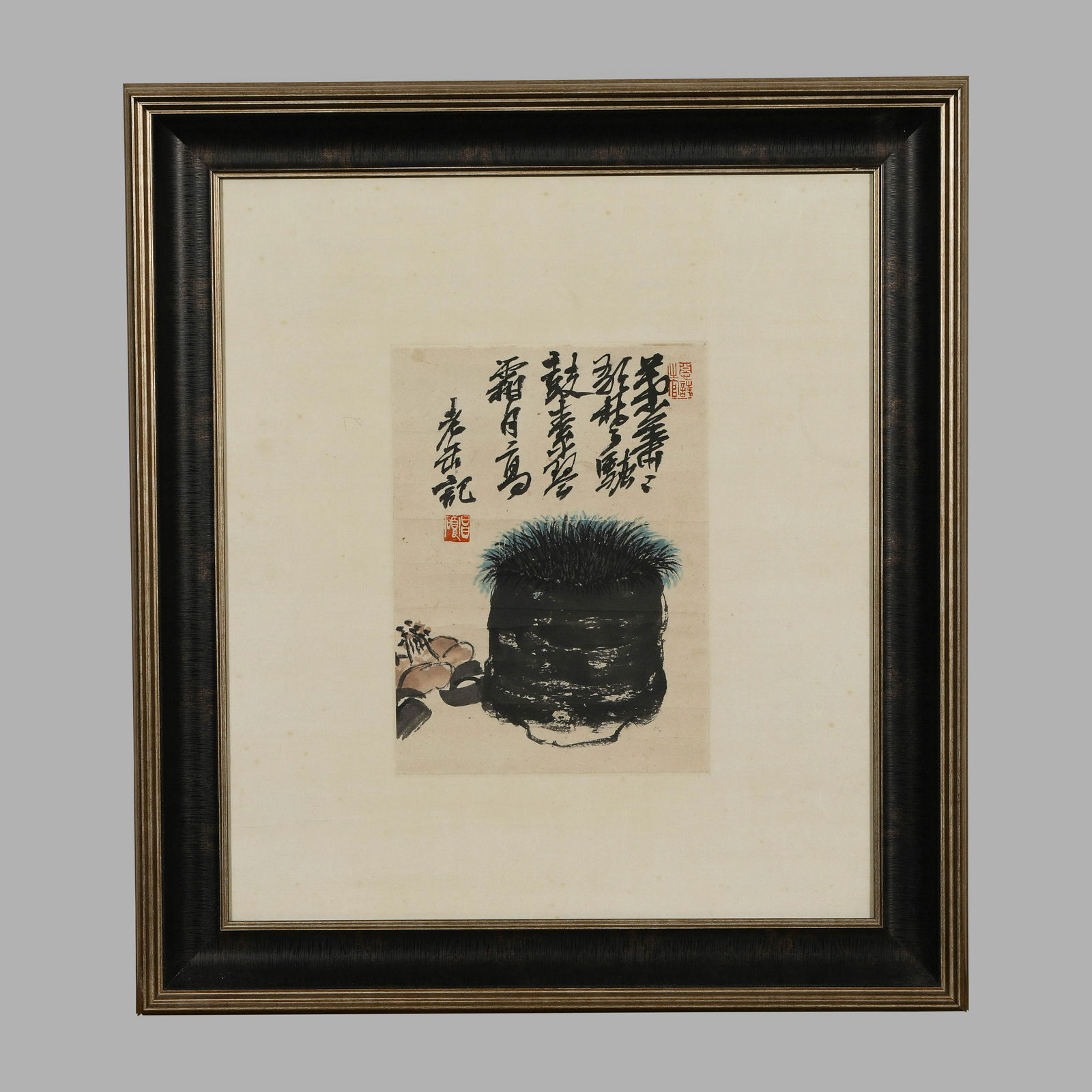 WU CHANGSAO FRAMED CAMELLIA PAINTING (1 of 5)