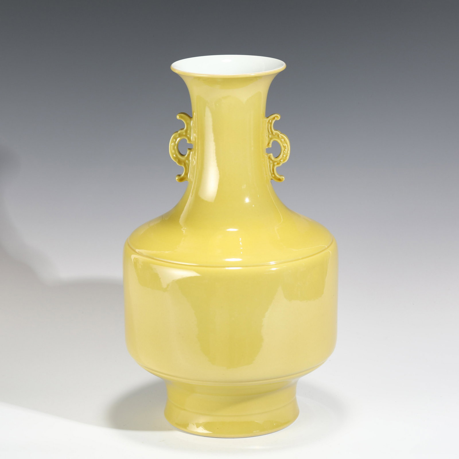 QIANLONG YELLOW GLAZED PORCELAIN VASE (1 of 8)
