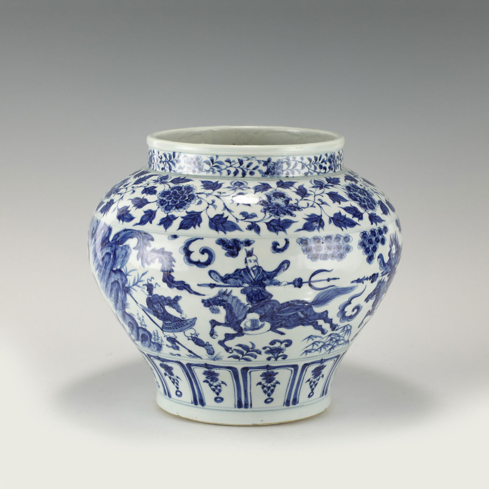 YUAN BLUE AND WHITE BATTLE SCENE JAR (1 of 10)
