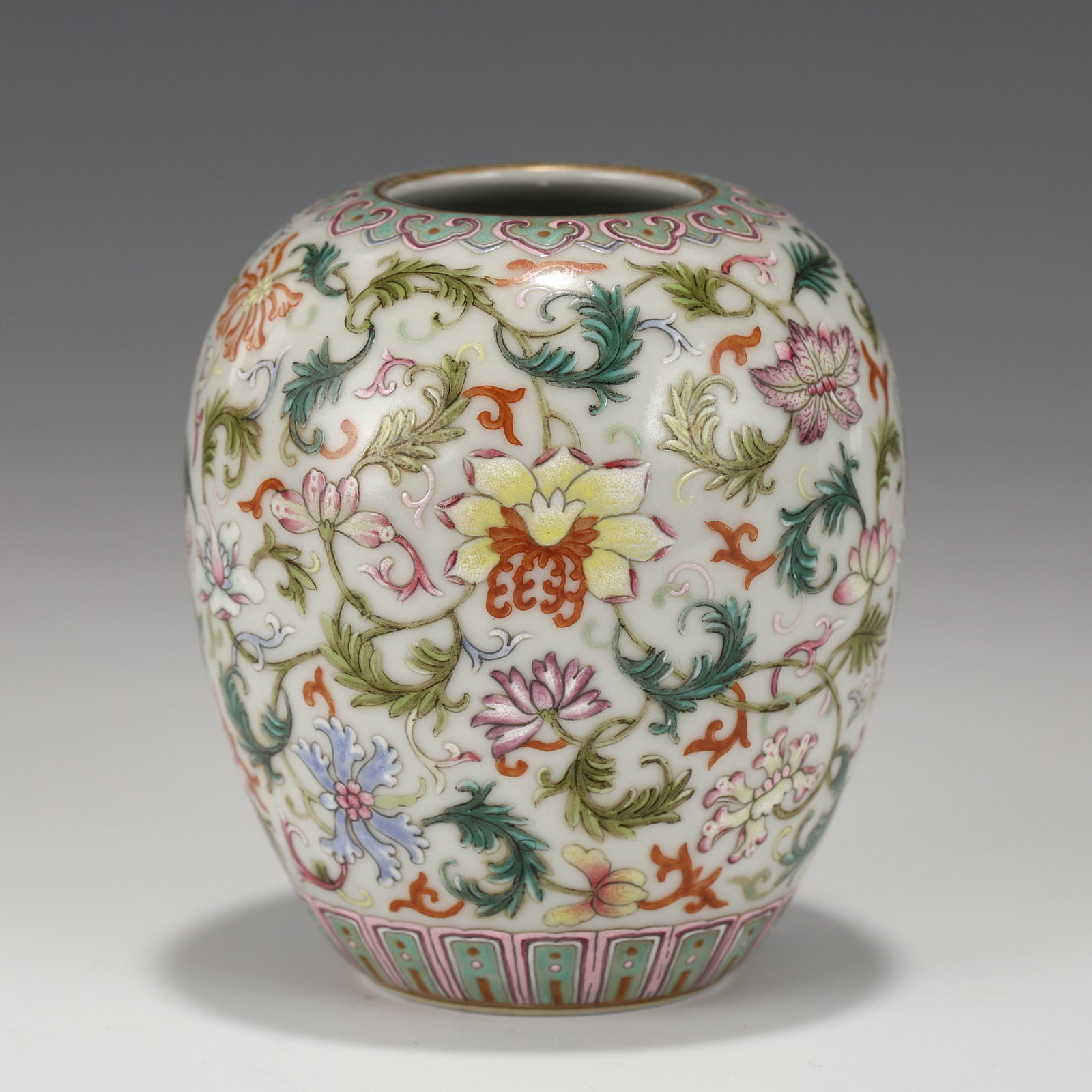 YONGZHENG FAMILLE ROSE LOTUS PORCELAIN WATER POT (1 of 9)