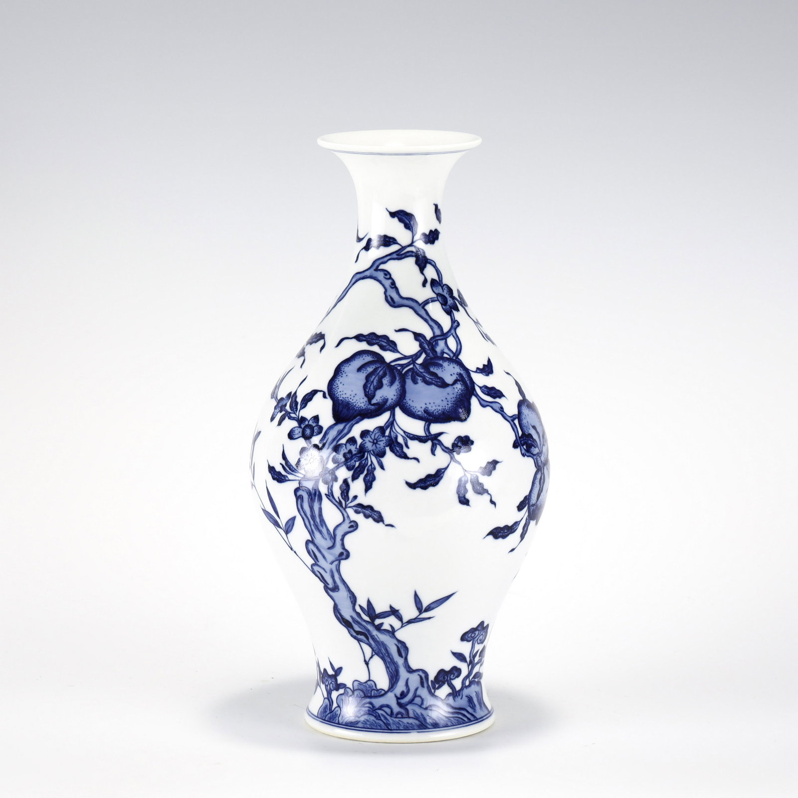 QING YONGZHENG BLUE & WHITE OLIVE VASE (1 of 10)