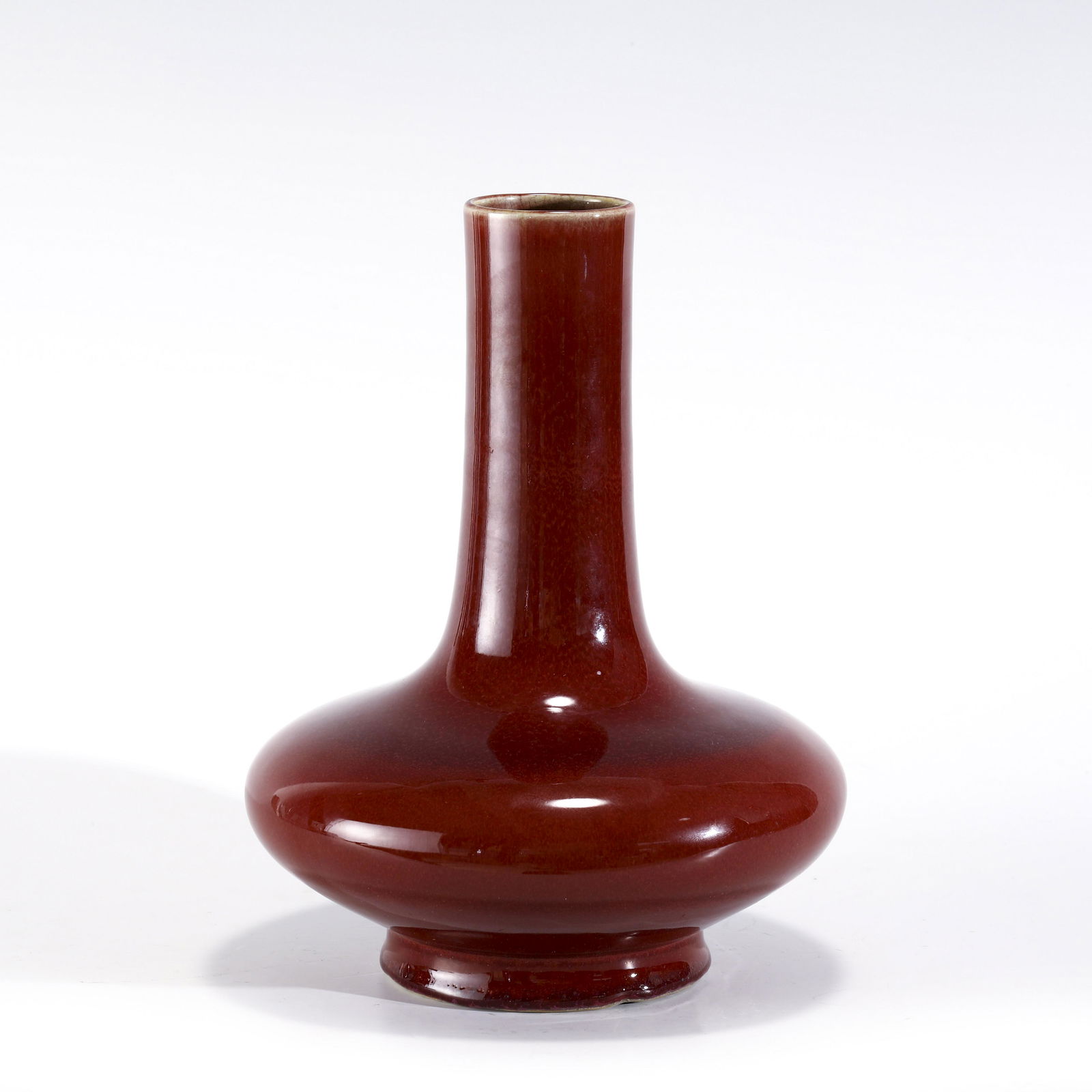 QING QIANLONG RED FLAT BELLY VASE (1 of 10)