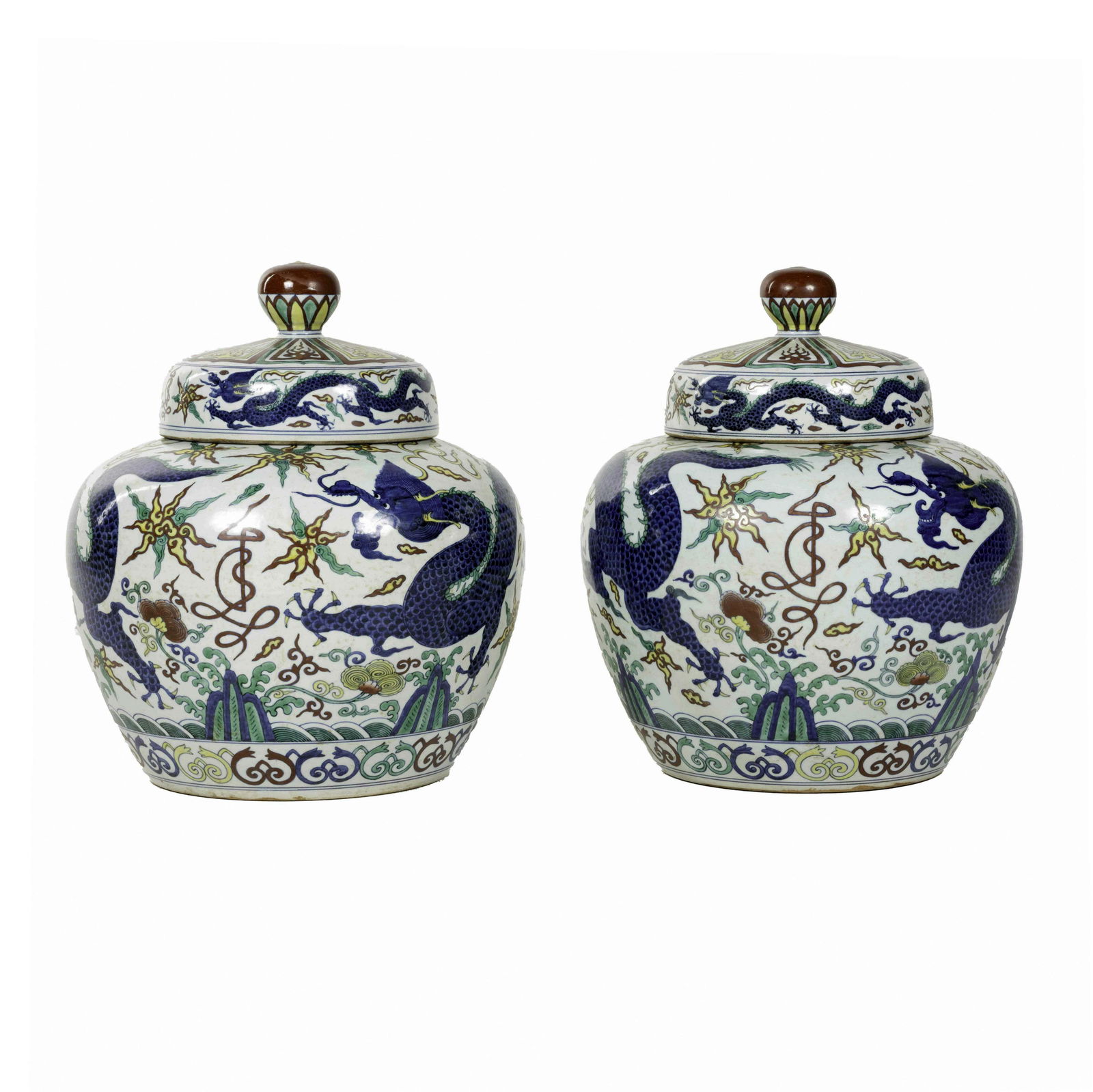 PR MING WUCAI BLUE DRAGON LIDDED JAR (1 of 13)