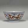 MING CHENGHUA BLUE & WHITE ALUM RED BOWL