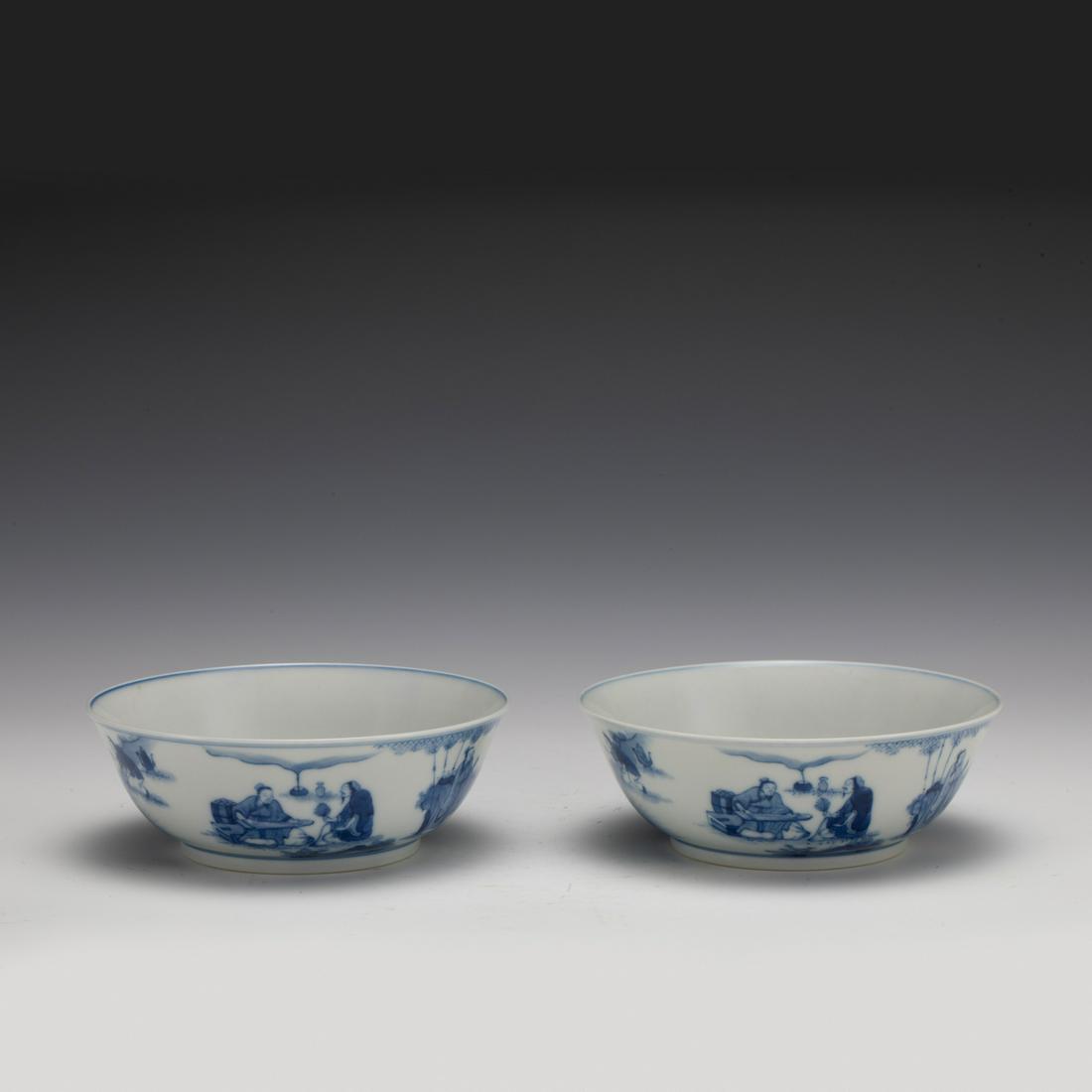 PAIR KANGXI BLUE & WHITE BOWLS (1 of 11)