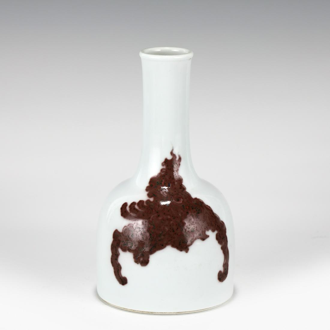 QING KANGXI UNDERGLAZE RED RATTLE BELL ZUN (1 of 9)