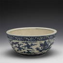 MING XUANDE BLUE & WHITE DICE BOWL