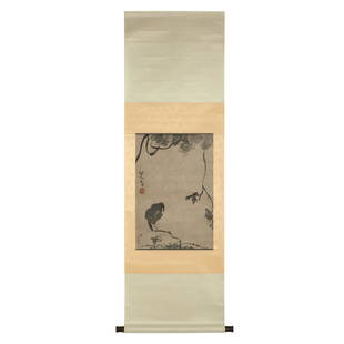 BADA SHANREN FLOWERS & BIRDS PAINTING: Measurements: Length: 67.5 width: 45.5cm Artist: Bada Shanren Title: Flower and bird Painting (Sight) : Length: 67,5 cm, Width: 45,5 cm