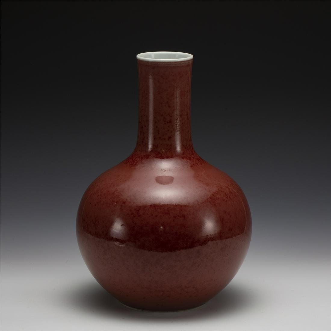 QING QIANLONG SACRIFICIAL RED CELESTIAL VASE (1 of 7)