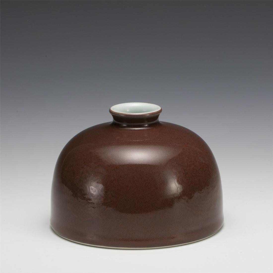 QING KANGXI RED GLAZE BRUSH WASHER (1 of 6)