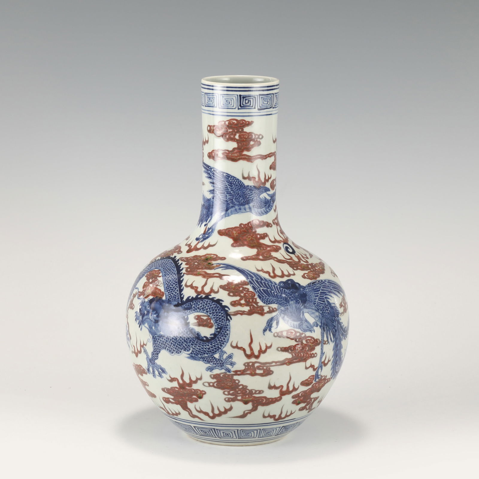 QING BLUE DRAGON & RED FLAMES CELESTIAL BOTTLE (1 of 10)