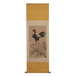 XU BEIHONG SIGNED CHINESE SCROLL PAINTING: Measurements (Sight): Height: 93 cm, Width: 49.5 cm Xu Beihong signed Chinese Scroll Painting