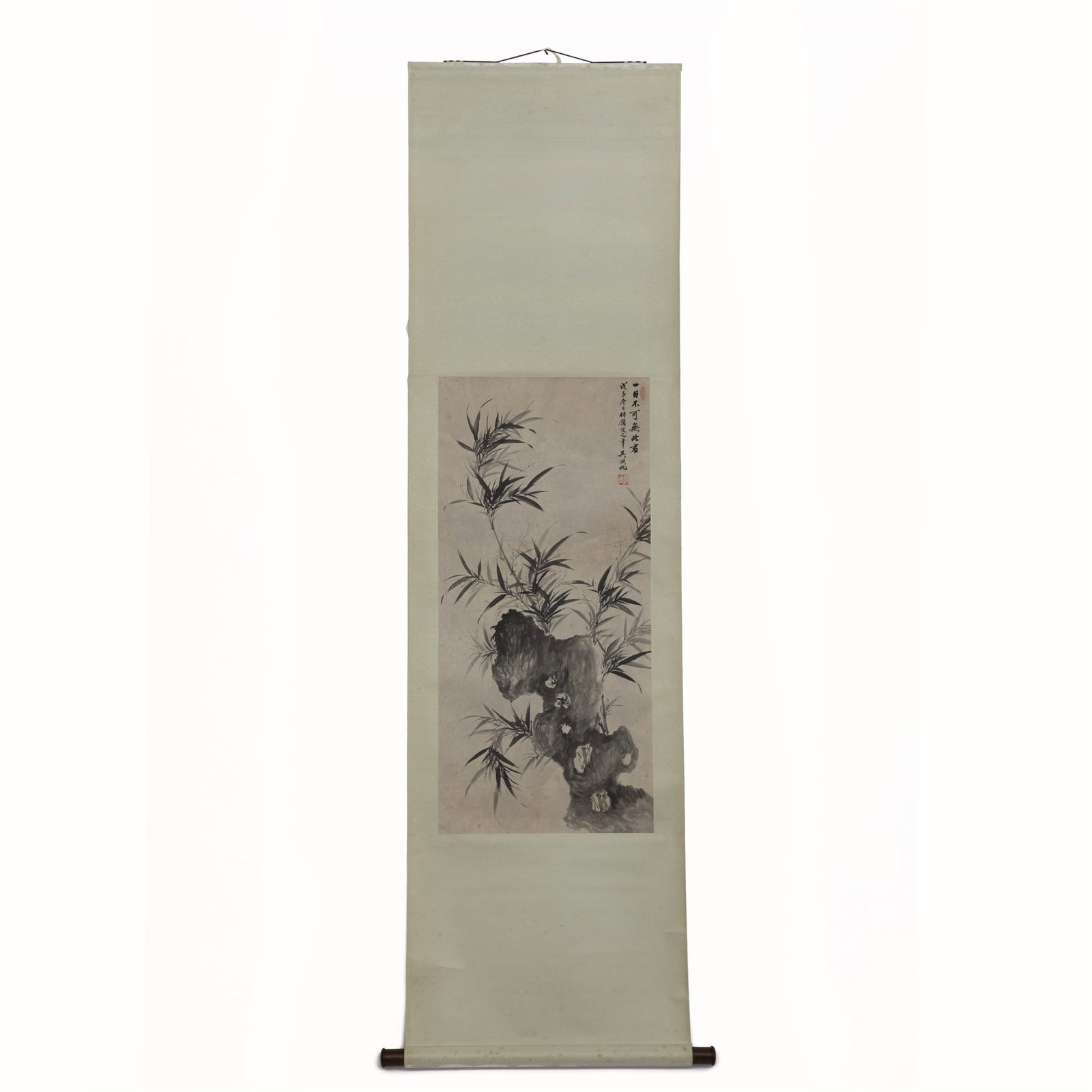 WU HUFAN BAMBOO & ROCK SCROLL PAINTING (1 of 5)