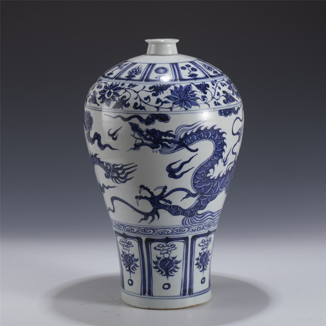 YUAN BLUE & WHITE DRAGON PLUM VASE (1 of 7)