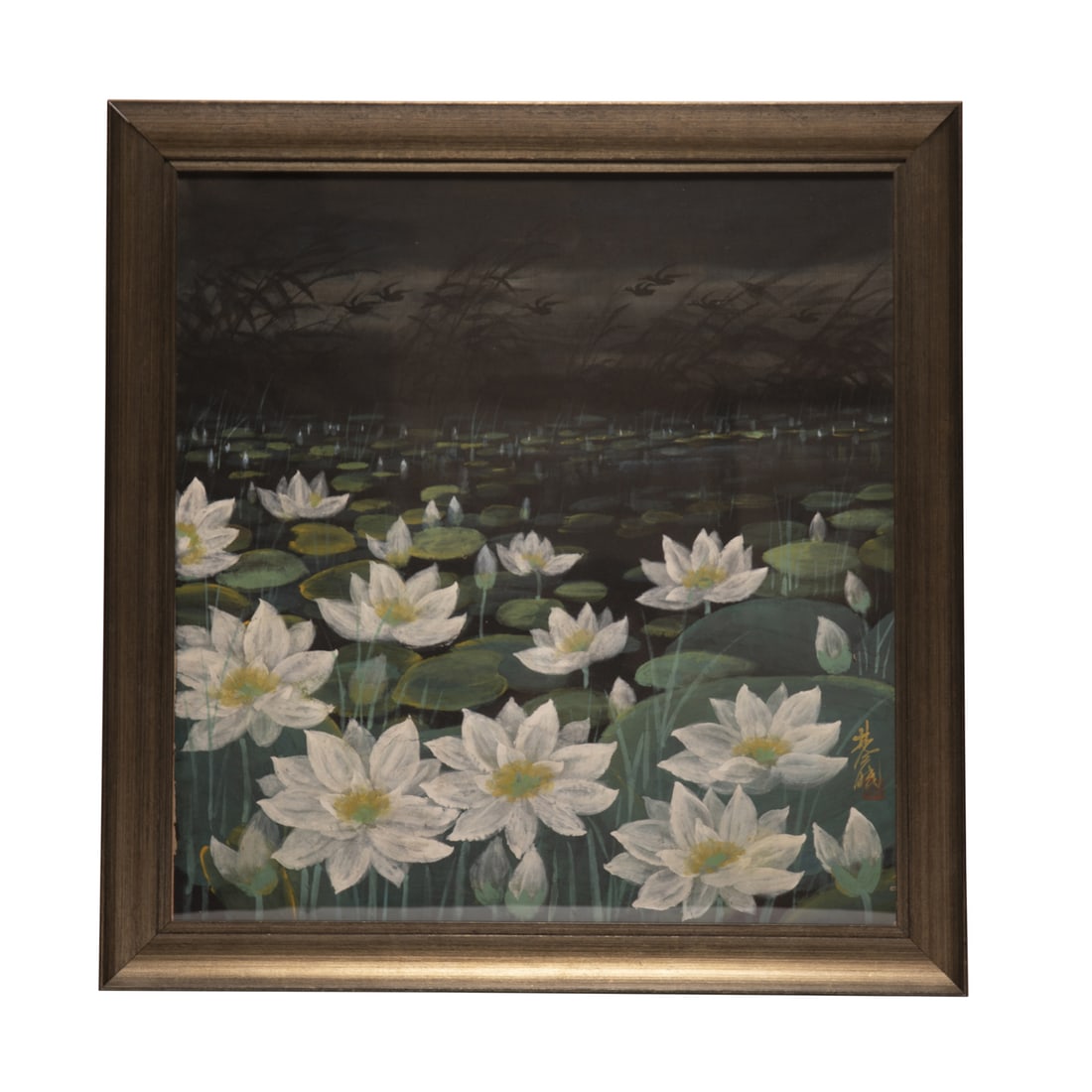 LIN FENGMIAN LOTUS FRAMED PAINTING (1 of 4)