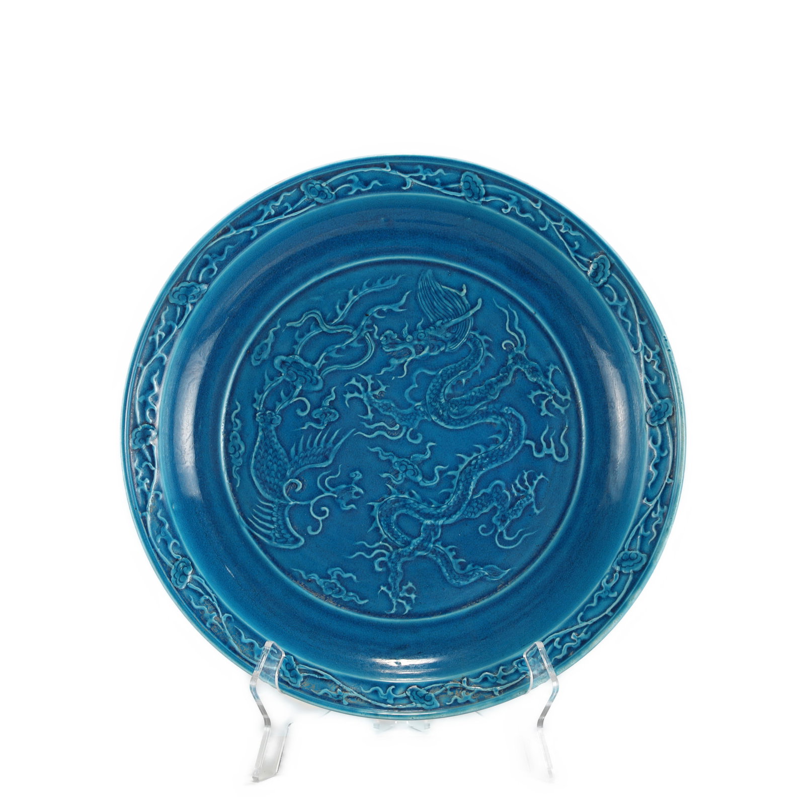 MING PEACOCK BLUE PLATE (1 of 10)