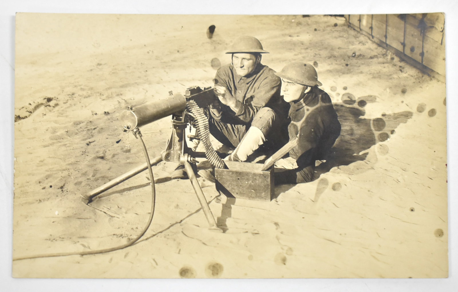 WW1 U.S.ARMY BROWNING M1917 MACHINE GUN SQUAD RPPC: WW1 U.S.Army Browning M1917 Machine Gun Squad Rppc Provenance: Acquired from a prominent collector, representing an important private collections. Li Daichen 李待琛, Li Daishen (28 S