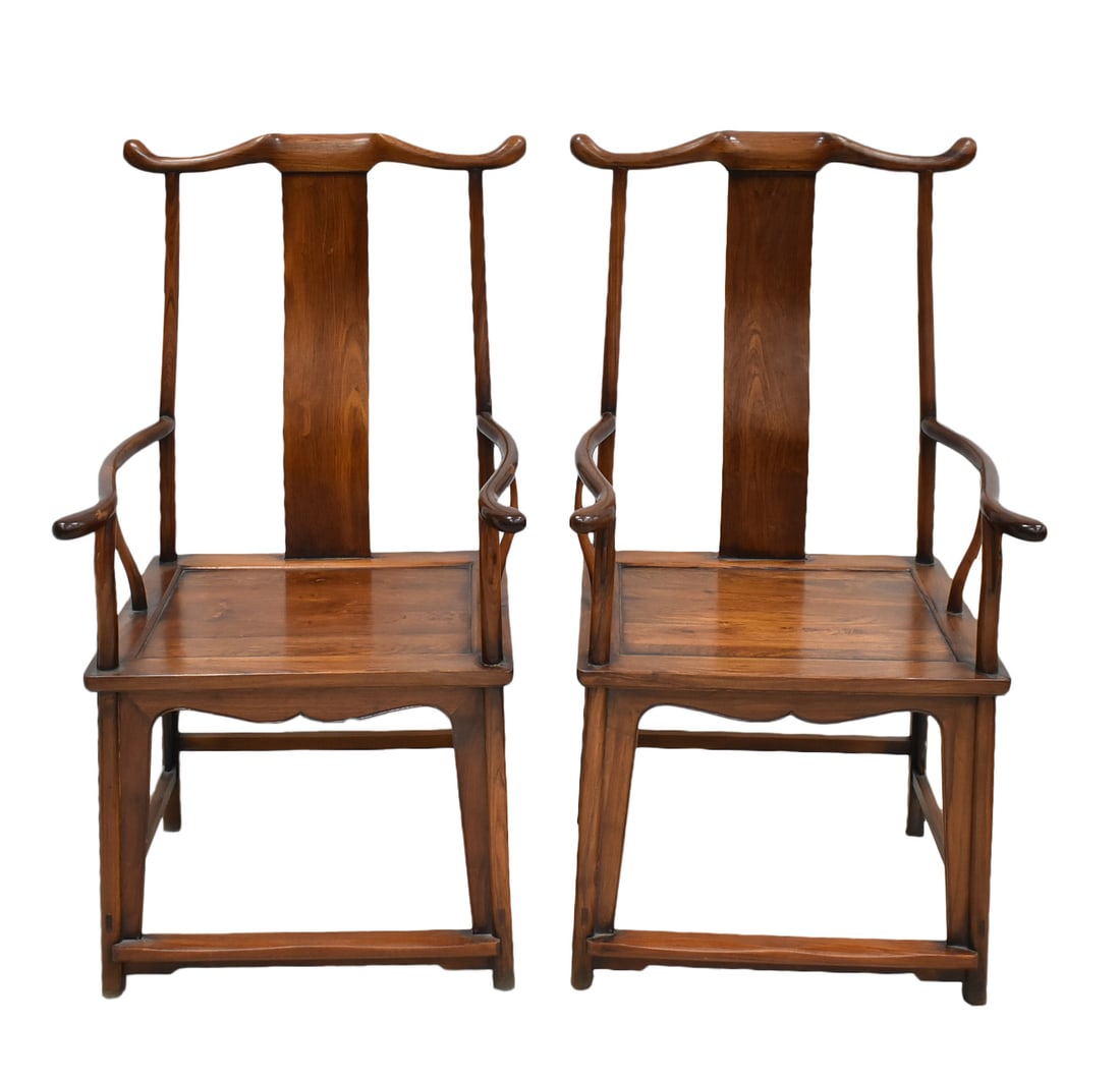 PAIR OF HUANGHUALI OFFICER HAT ARMCHAIRS (1 of 20)