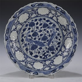 YUAN BLUE AND WHITE PLATE