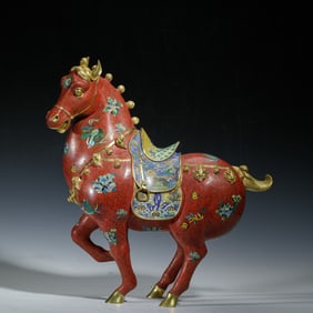 EXQUISITE CLOISONNE HORSE
