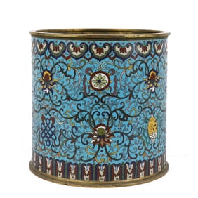A CLOISONNE BRUSH POT