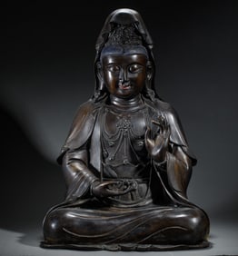 A BRONZE STATUE OF GUANYIN
