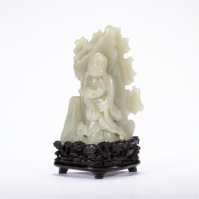 JADE - CARVED ARHAT STATUE