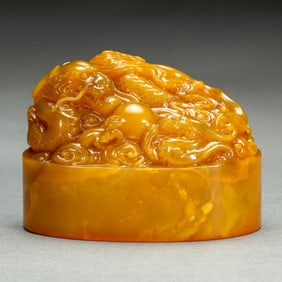 SEAL WITH DRAGON - CARVED KNOB